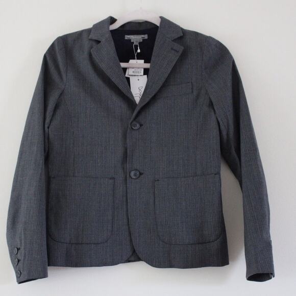 Bonpoint Other - NWT Bonpoint Boys Houndstooth Wool Blazer Jacket Suit Coat Gray Navy 12
